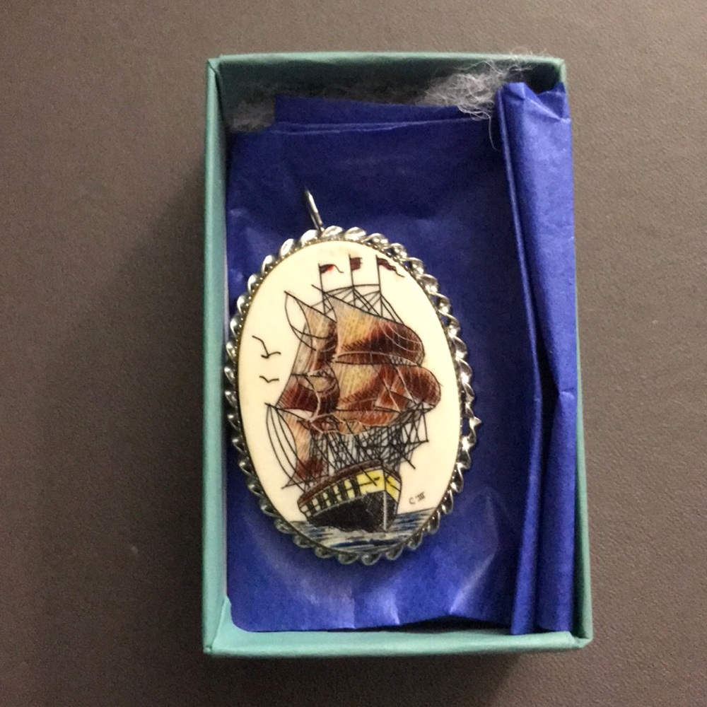 Vintage ship pendant